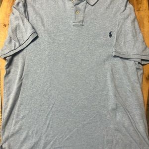 RALPH LAUREN Polo Shirt Men's XL Blue Short Sleeve Collared Soft Knit Cotton
